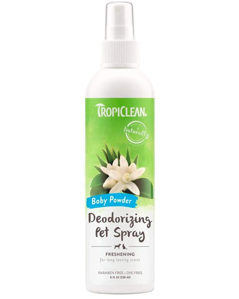 TropiClean Baby Powder Deodorizing Spray For Pets 3 TropiClean Baby Powder Deodorizing Spray For Pets