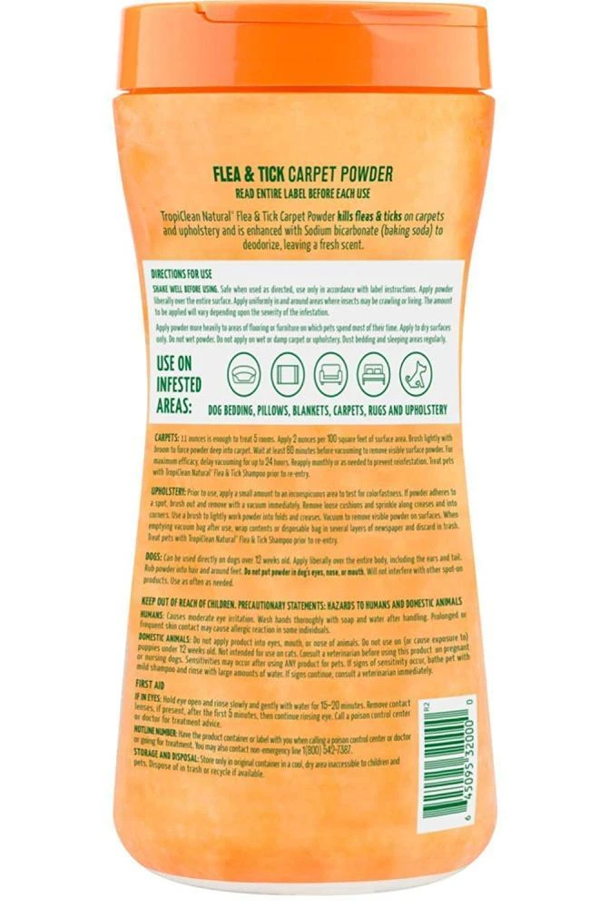 Tropiclean Flea And Tick Carpet & Pet Powder 5 Tropiclean Flea And Tick Carpet & Pet Powder - Image 3