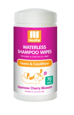 Nootie Japanese Cherry Blossom Waterless Shampoo Wipes For Dogs & Cats