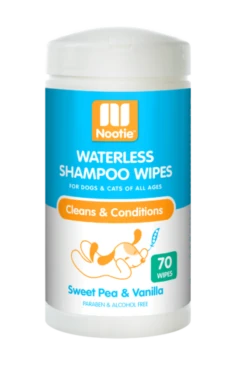 Nootie Sweet Pea & Vanilla Waterless Shampoo Wipes For Dogs & Cats