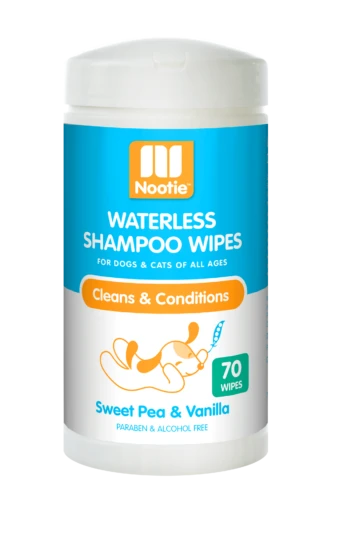 Nootie Sweet Pea & Vanilla Waterless Shampoo Wipes For Dogs & Cats 2 Nootie Sweet Pea & Vanilla Waterless Shampoo Wipes For Dogs & Cats