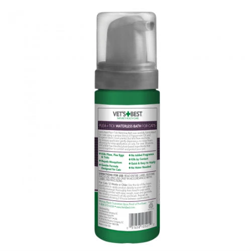 Vet's Best Flea + Tick Waterless Bath For Cats 4 Vet's Best Flea + Tick Waterless Bath For Cats - Image 2