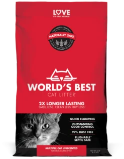 World's Best Multiple Cat Clumping Formula Cat Litter 7 World's Best Multiple Cat Clumping Formula Cat Litter -Peticlean Shop Bag Multiple Cat Trans 400x512 1