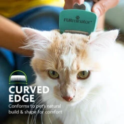 FURminator® DeShedding Tool For Cats With Short Hair -Peticlean Shop P929173 Gallery 03 CurvedEdge LoRes