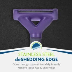 FURminator® DeShedding Tool For Cats With Long Hair -Peticlean Shop P929283 Gallery 08 StainlessSteel LoRes
