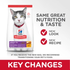 Hill's® Science Diet® Adult 11+ Chicken Recipe Cat Food -Peticlean Shop sd feline adult 11 plus dry productSpotlight1 500