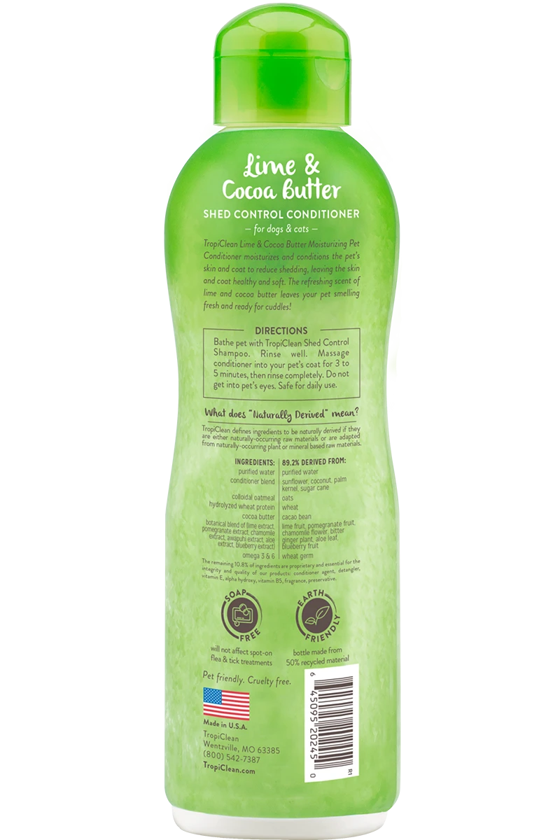 TropiClean Lime & Cocoa Butter Shed Control Conditioner For Pets 4 TropiClean Lime & Cocoa Butter Shed Control Conditioner For Pets - Image 2