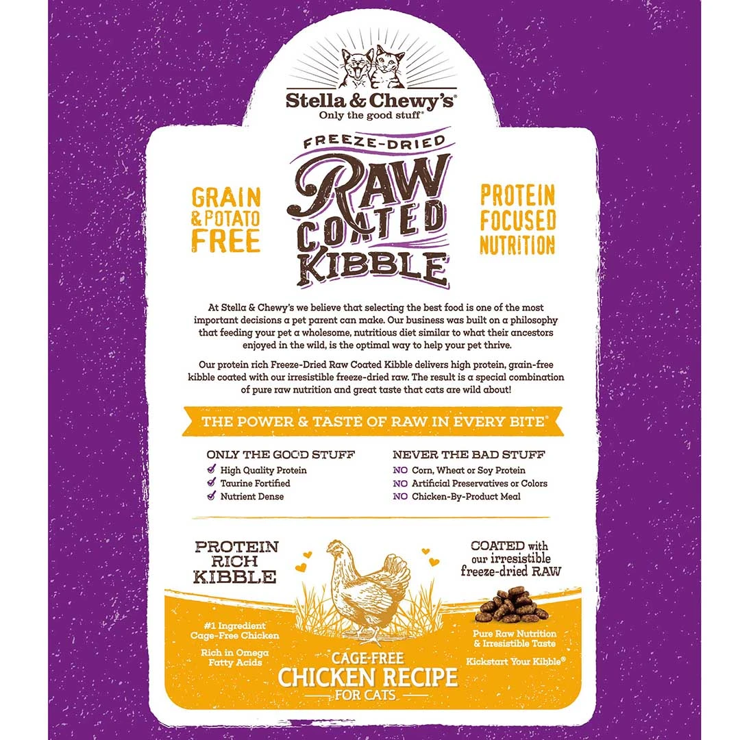 Stella & Chewy's Raw Coated Kibble Cage Free Chicken Recipe Dry Cat Food 3 Stella & Chewy's Raw Coated Kibble Cage Free Chicken Recipe Dry Cat Food - Image 2
