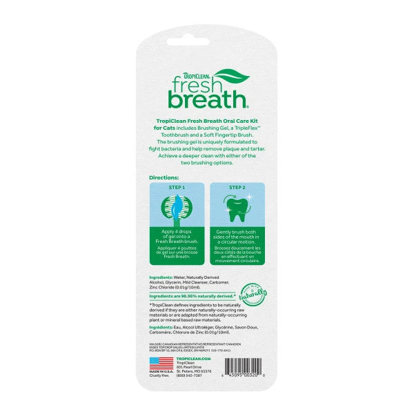 TropiClean Fresh Breath Oral Care Kit For Cats 4 TropiClean Fresh Breath Oral Care Kit For Cats - Image 2